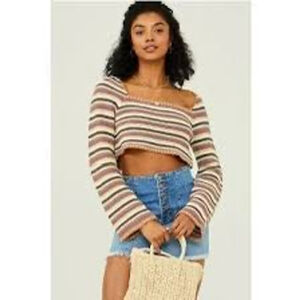 Altar'd State Multicolor Striped Crop Top